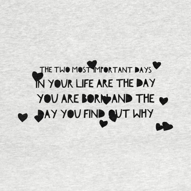 the two most important days in your life are the day you are born and the day you find out why by GMAT